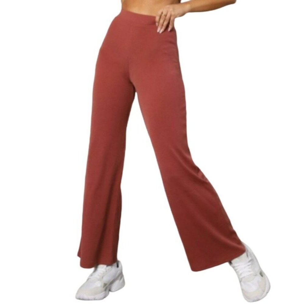 Runaway Cinnamon Poison Rib Wide Leg Pants Size Large NWT